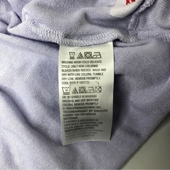 Peace Love World Sweatshirt Lightweight Soft Lavender Oversized Size Small - Picture 9 of 11